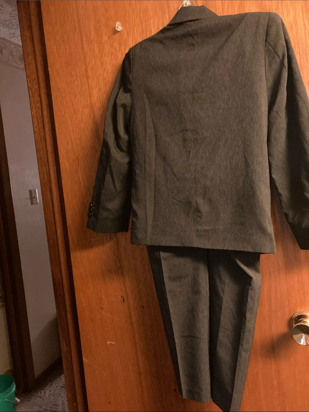 Van Heusen Boys Charcoal Pinstriped Gray Two-Piece Dress Suit